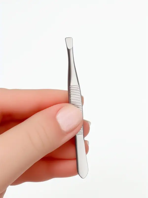 Пинцет прямой, узкий, с расчёской, 8.8 см, в чехле, МИКС