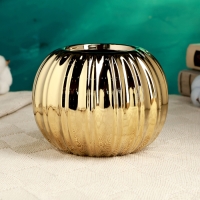 Кашпо "Лоис" золотое, 15х15х11см Кашпо "Лоис" золотое, 15х15х11см