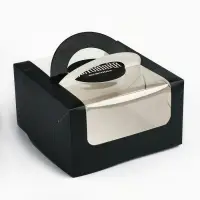 Коробка под бенто-торт с окном &laquo;Настоящий мужчина&raquo;, 14 х 14 х 8 см