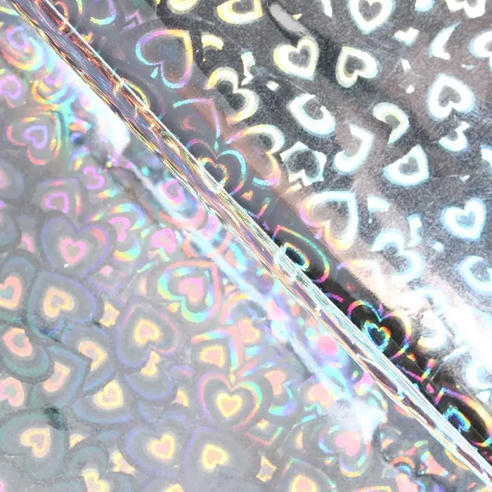 Пленка голографическая, &laquo;Сердечки&raquo;, красная, 70 см &times; 1 м