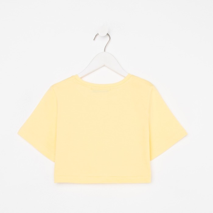 Футболка для девочки укороченная KAFTAN "Selfie", рост 146-152, цвет жёлтый