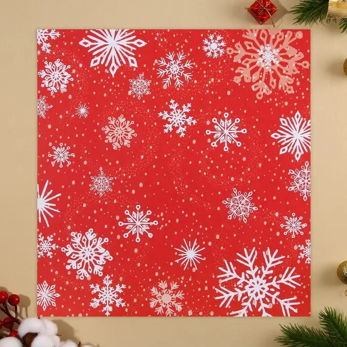 Бумага для скрапбукинга &laquo;Снежинки&raquo;, 30,5 х 32 см, 180 г/м&sup2;