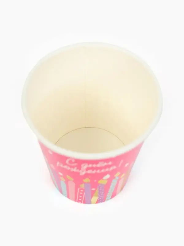 Стакан одноразовый бумажный &laquo;С Днём рождения&raquo;, розовый, 250 мл