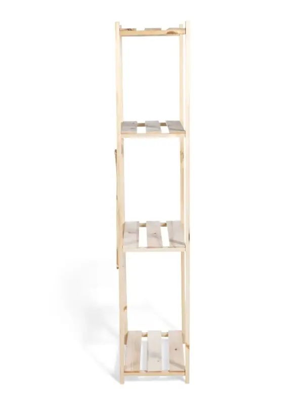 Стеллаж деревянный, 4 полки, 140&times;50&times;28 см, напольный, с регулируемыми полками