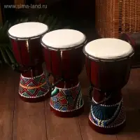Сувенирный музыкальный инструмент "Барабан Джембе" 25х14х14 см МИКС