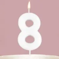 Свеча для торта, цифра &laquo;8&raquo;, светится в темноте, 3,8 х 8 см