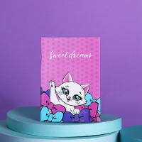 Подарочный набор для девочки &laquo;Котик&raquo;, сумка,набор резинок,блокнот,тату