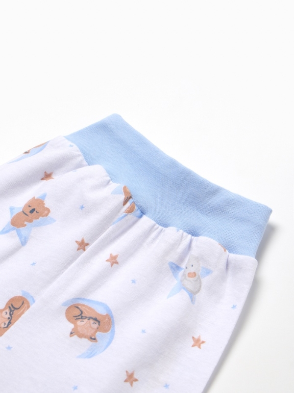 Ползунки с открытой ножкой детские ATA kids &laquo;Сон&raquo;, молочные/голубые, рост 68