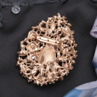 Брошь &laquo;Императрица&raquo; цветущая, цвет синий в золоте