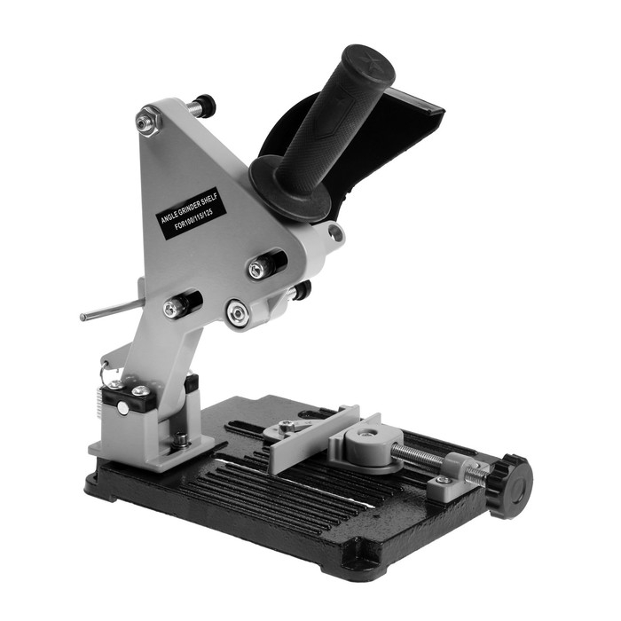 Стойка для УШМ ТУНДРА, d=100-125 мм, угловые тиски 45&deg;, платформа из чугуна