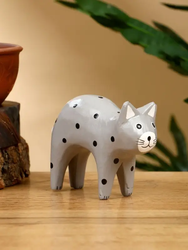 Набор сувенирный &laquo;Кошки&raquo;, h=9 см, h=8 см, h=6.5 см, дерево, серый