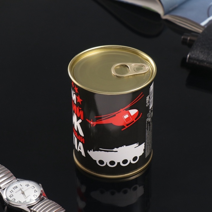 Подарочные носки в банке &laquo;Самый лучший муж и счастливый папа&raquo;, (внутри носки мужские, цвет чёрный)