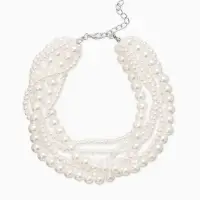 Обвес на штаны "Бусины жемчужные", цвет белый в серебре 25+удл