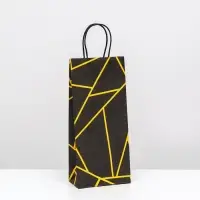 Пакет крафт под бутылку &laquo;Геометрия&raquo;, 14&times;8&times;32 см