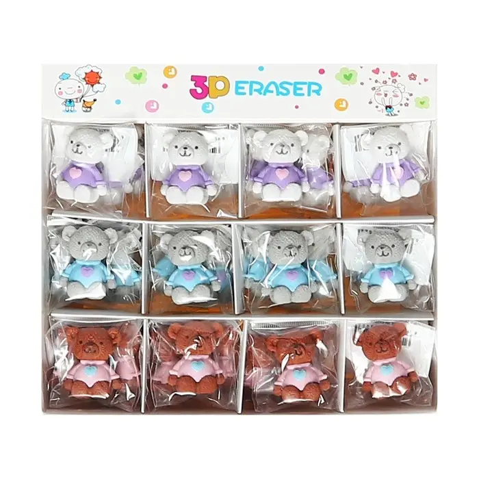 Ластик фигурный "Мишка" МИКС