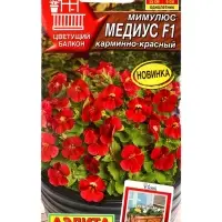 Семена цветов Мимулюс Медиус F1 карминно-красный  (драже) С. Cerny Цветущий балкон, Ц/П,10 шт. 10945
