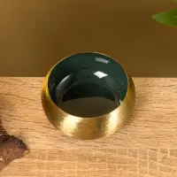 Подсвечник золотой c зелёным покрытием, 8&times;8&times;3.5 см