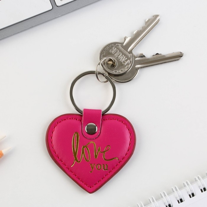 Брелок для ключей кожзам &laquo;Люблю&raquo;, 8,5 х 6 см
