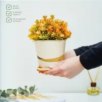 Горшок для цветов Доляна &laquo;Каракум&raquo;, 800 мл, цвет бежевый