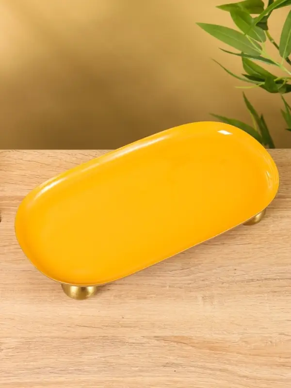 Блюдо сервировочное текстурное на золотых ножках сферах &laquo;Песок&raquo;, 29&times;15.5&times;7 +/- 0.5 см