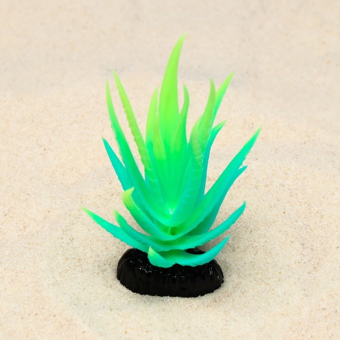Растение искусственное аквариумное, светящееся, 10 см, зелёное Растение искусственное аквариумное, светящееся, 10 см, зелёное