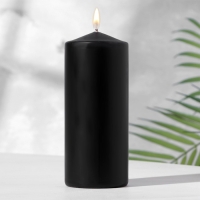 Свеча-цилиндр, 6х14 см, 350 г, 19 ч, чёрный Свеча-цилиндр, 6х14 см, 350 г, 19 ч, чёрный