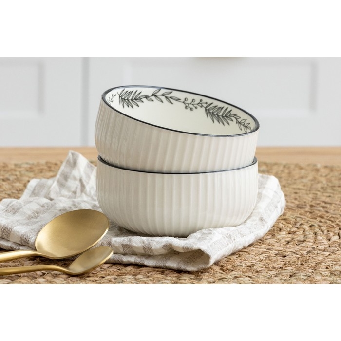 Салатник керамический &laquo;Флора&raquo;, 11.5 х 5.6 см, 330 мл