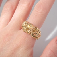 Кольцо &laquo;Мятые линии&raquo; минимал, цвет золото, безразмерное