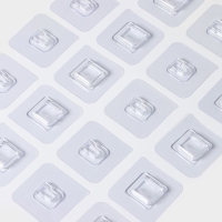 Крючки держатели двойные самоклеящиеся, набор 10 пар, 5,7&times;5,7&times;1см, цвет прозрачный