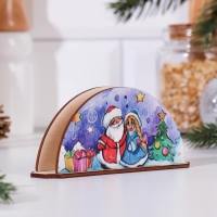 Салфетница "Дед Мороз и Снегурочка с подарками", 13,5&times;3,1&times;6 см