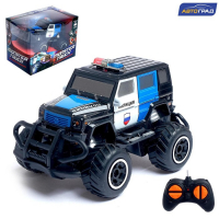 Джип радиоуправляемый &laquo;Полиция&raquo;, работает от батареек, цвет чёрный
