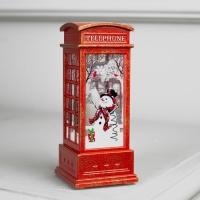 Светодиодная фигура «Телефонная будка со снеговиком» 5.3 × 12 × 5.3 см, пластик, батарейки AG13х3 (в комплекте), свечение тёплое белое Светодиодная фигура «Телефонная будка со снеговиком» 5.3 × 12 × 5.3 см, пластик, батарейки AG13х3 (в комплекте), свечение тёплое белое