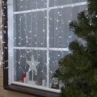 Гирлянда &laquo;Занавес&raquo; 2 &times; 1.5 м, IP44, УМС, белая нить, 360 SMD-LED, свечение белое, 220 В