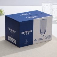 Набор стеклянных высоких стаканов Luminarc EIFFEL, 350 мл, 6 шт, цвет прозрачный