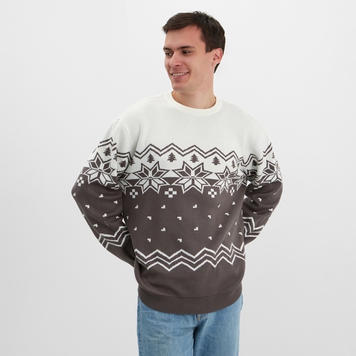 Новый год. Джемпер вязаный KAFTAN Scandinavia размер 56, серый Новый год. Джемпер вязаный KAFTAN Scandinavia размер 56, серый