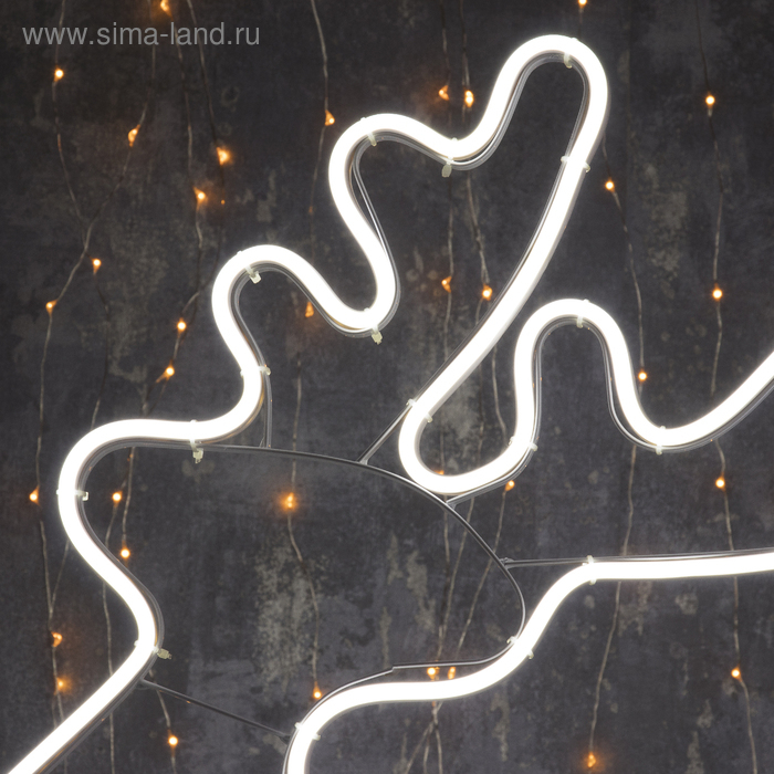 Неоновая фигура «Олень летящий», 70 × 70 см, 480 LED, 220 В, свечение белое Неоновая фигура «Олень летящий», 70 × 70 см, 480 LED, 220 В, свечение белое