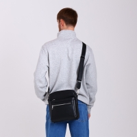 Сумка мужская через плечо TEXTURA, искусственная кожа, цвет чёрный