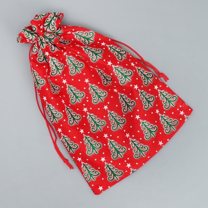 Мешочек подарочный холща «Добра в Новом Году», ёлки, 20 х 30 см +/- 1.5 см, Новый год Мешочек подарочный холща «Добра в Новом Году», ёлки, 20 х 30 см +/- 1.5 см, Новый год