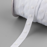 Тесьма с кнопками, 25-25 мм, 17 мм &times; 45 &plusmn; 1 м, цвет белый