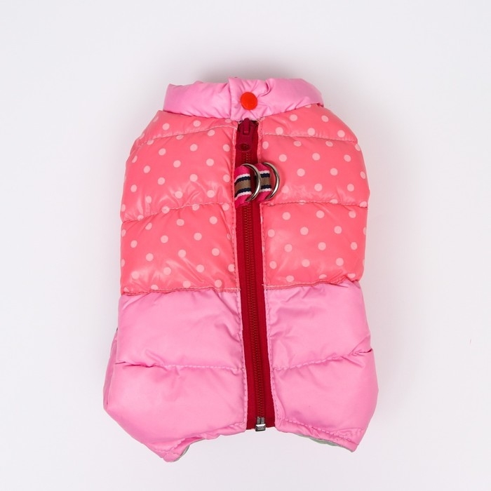 Комбинезон для собак "Горошек", размер 22 (ДС 48, ОГ 54, ОШ 38  см), розовый