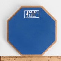 Набор барабанщика Music Life: Пэд тренировочный, d-8 дюймов + барабанные палочки, синий Набор барабанщика Music Life: Пэд тренировочный, d-8 дюймов + барабанные палочки, синий