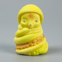 Новый год. Символ 2025. Фигура "Змея в костюме" лимонная, 8х6см