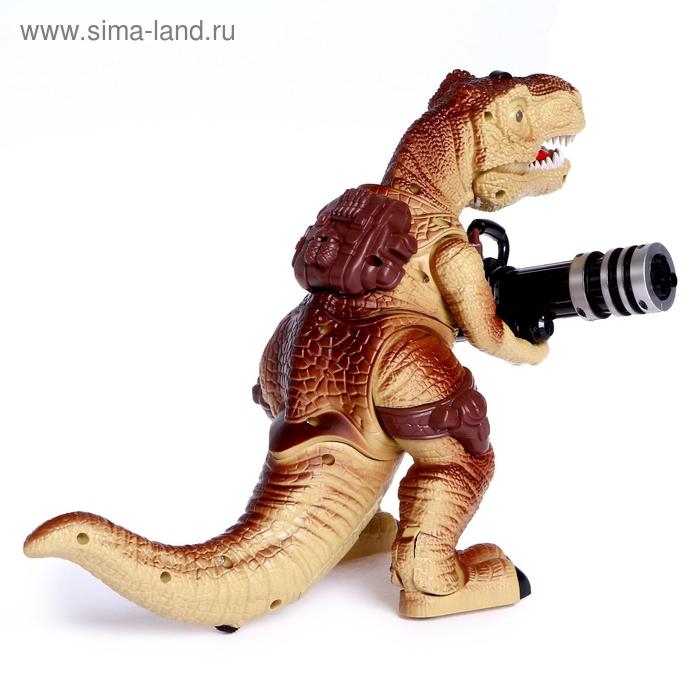 Динозавр радиоуправляемый T-Rex, стреляет ракетами, работает от батареек, МИКС