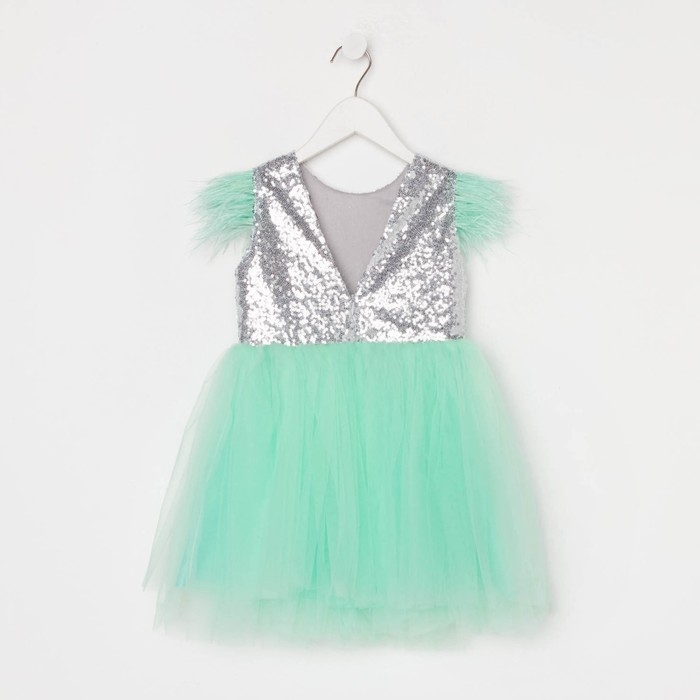 Платье детское нарядное с пайетками KAFTAN, р. 30 (98-104), зеленый Платье детское нарядное с пайетками KAFTAN, р. 30 (98-104), зеленый