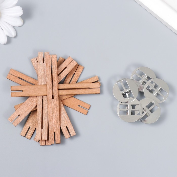 Фитиль с держателем двойной для свечи дерево 1х8 см Фитиль с держателем двойной для свечи дерево 1х8 см