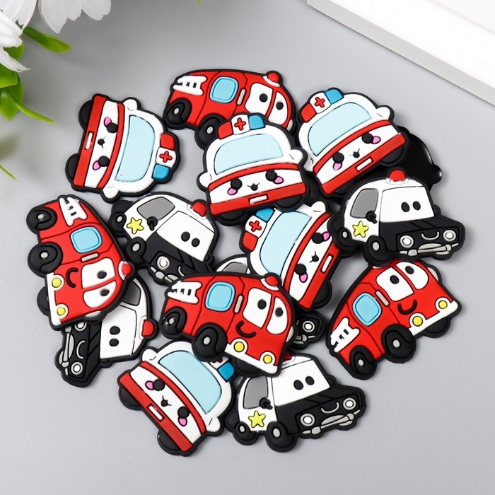 Декор для творчества резина "Спецслужбы. Транспорт" набор 15 шт МИКС 2,8х3,5 см