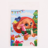 Аппликация стразами на новый год для детей &laquo;Щенок с подарками&raquo;, А6, новогодний набор для творчества