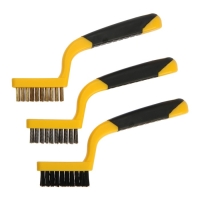 Набор щеток металлических ручных ТУНДРА, двухкомпонентные рукоятки, большие, 3 шт.