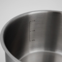 Ковш &laquo;Общепит&raquo;, 1,8 л, d=16 см, h=9 см, металлическая крышка, с теплораспределительным слоем, индукция