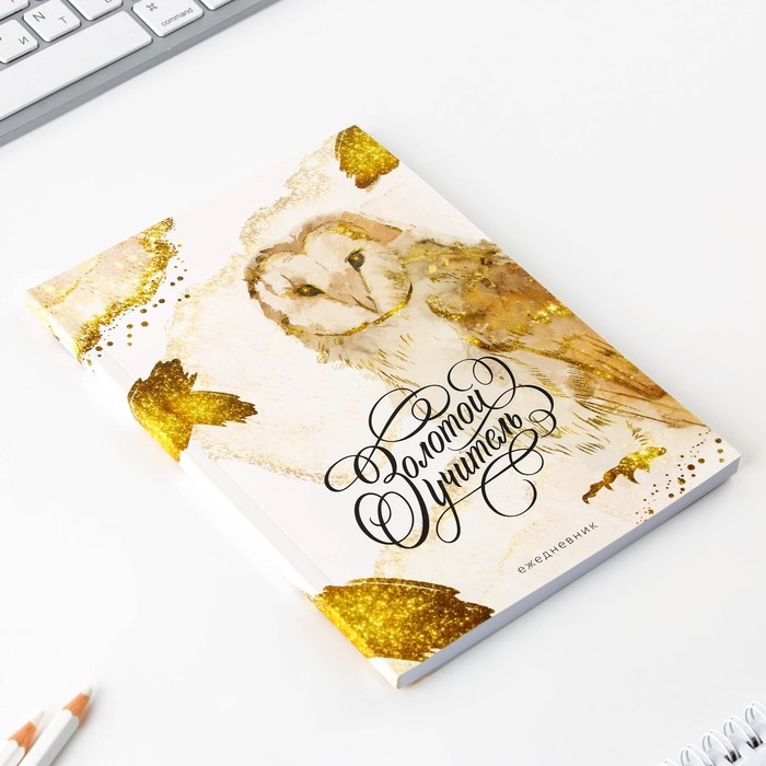 Подарочный набор &laquo;Золотому учителю&raquo;: ежедневник А5, 80 листов, ручка, стикеры, термостакан 350 мл и магнитные закладки